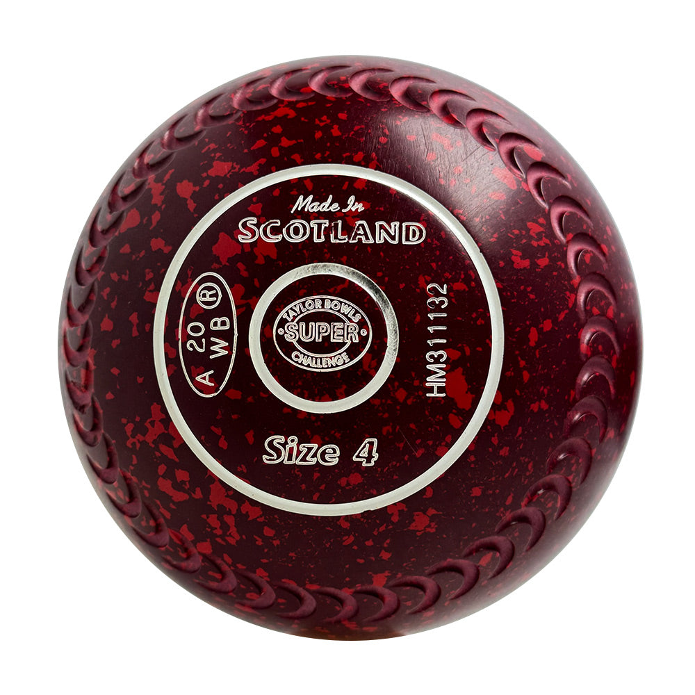 Taylor (Pre-Owned) Redline SR Lawn Bowls Size 4 Heavy Gripped - Maroon Speckle