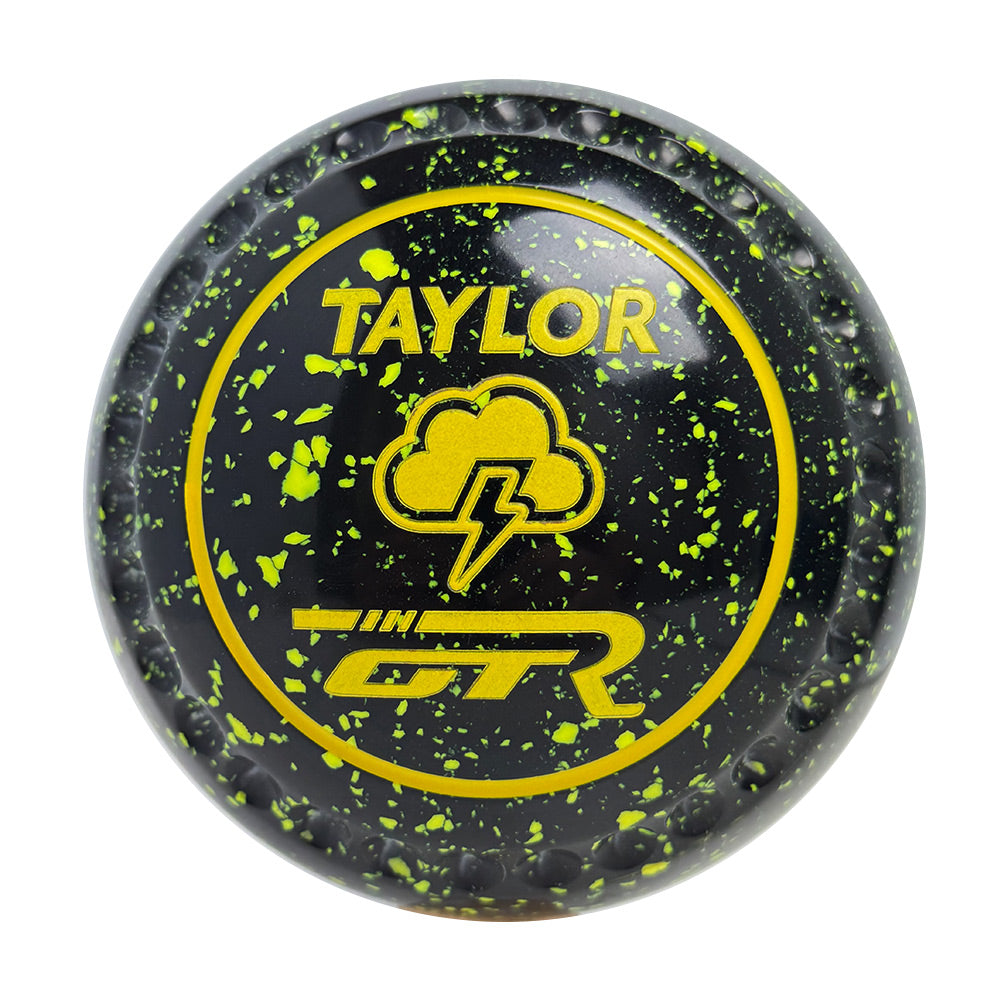 Taylor GTR Lawn Bowls Size 4 Heavy Gripped Black/Lemon - HAE3169A