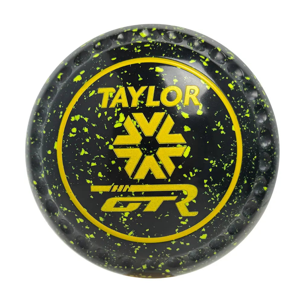 Taylor GTR Lawn Bowls Size 4 Heavy Gripped Black/Lemon - HAE3170A Taylor