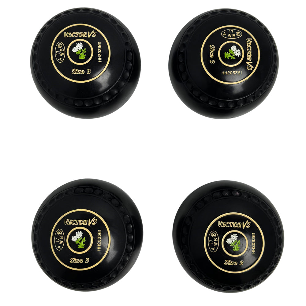 Taylor (Pre-Owned) Vector VS Lawn Bowls Size 3 Heavy Gripped - Black HH203361 Taylor
