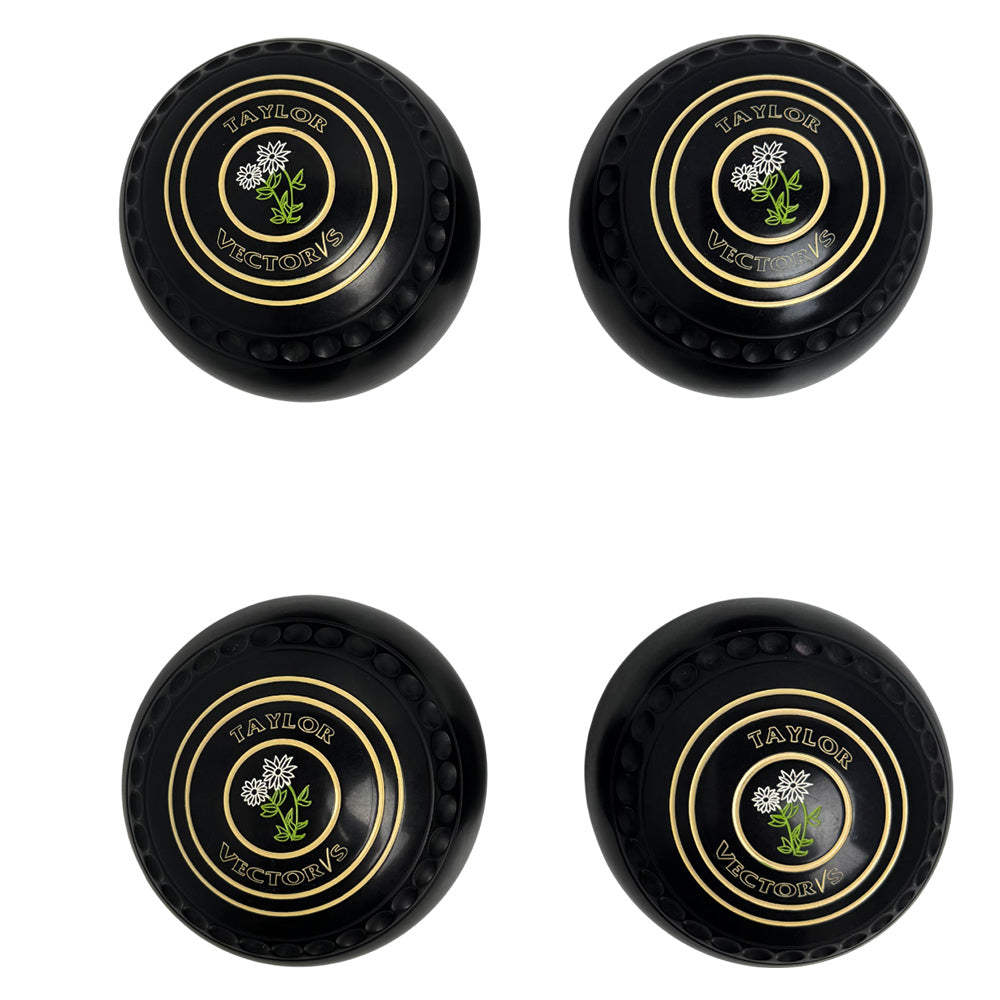 Taylor (Pre-Owned) Vector VS Lawn Bowls Size 3 Heavy Gripped - Black HH203361 Taylor