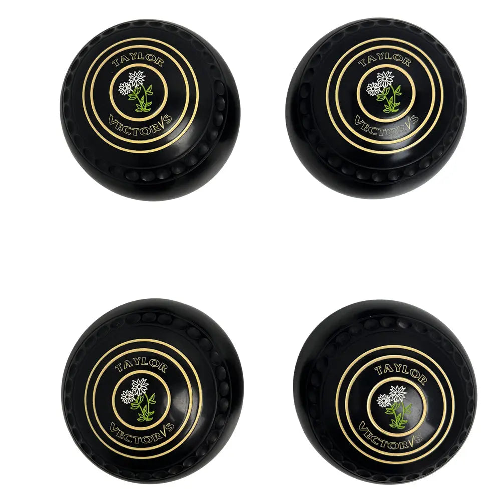 Taylor (Pre-Owned) Vector VS Lawn Bowls Size 3 Heavy Gripped - Black HH203361 Taylor