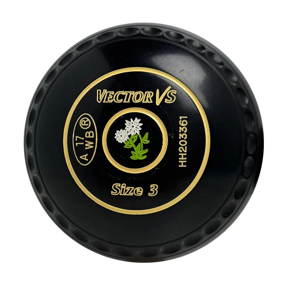 Taylor (Pre-Owned) Vector VS Lawn Bowls Size 3 Heavy Gripped - Black HH203361 Taylor