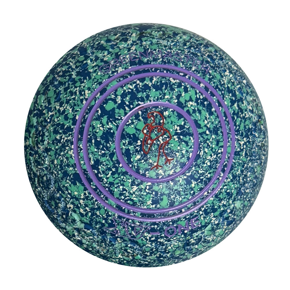 Greenmaster (Pre-Owned) XV-One Lawn Bowls Size 4 Heavy Gripped - Blue/Lime/White - N340111 Greenmaster