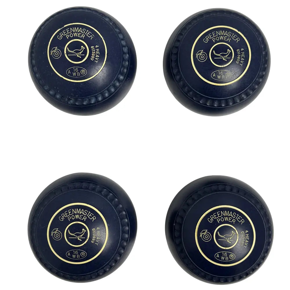 Greenmaster (Pre-Owned) The Power Lawn Bowls Size 4 Heavy Gripped Dark Blue -G173889 Greenmaster