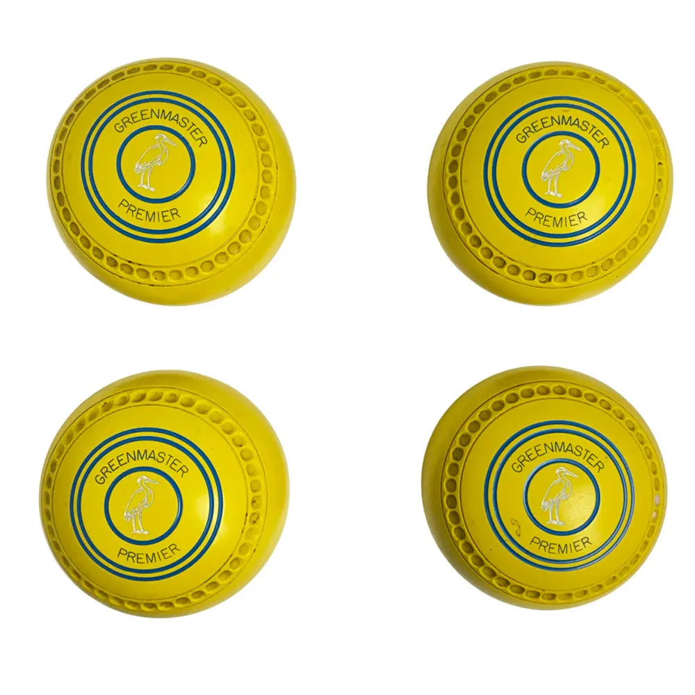 Greenmaster (Pre-Owned) Premier Lawn Bowls Size 4 Heavy Gripped - Yellow -K253986 Greenmaster