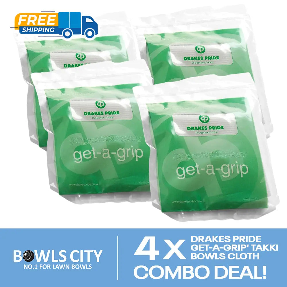 Sports Grip Cloth Tacky Grip Enhancer -  FREE SHIPPING - 4 Pack Deal - All Sports Tacky Grip Cloth - Bowls City