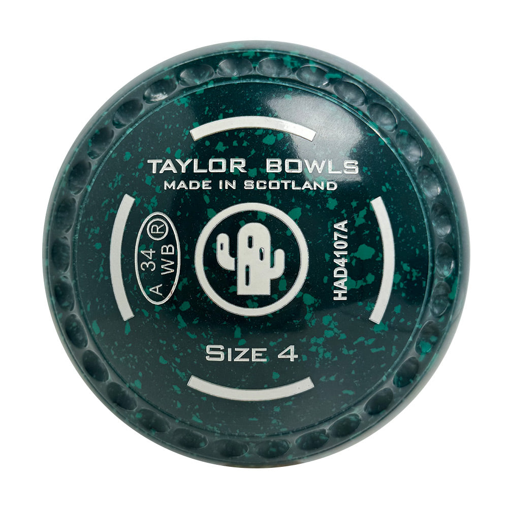 Taylor SRV Lawn Bowls Size 4 Heavy Gripped Dark Green/Green HAD4107A