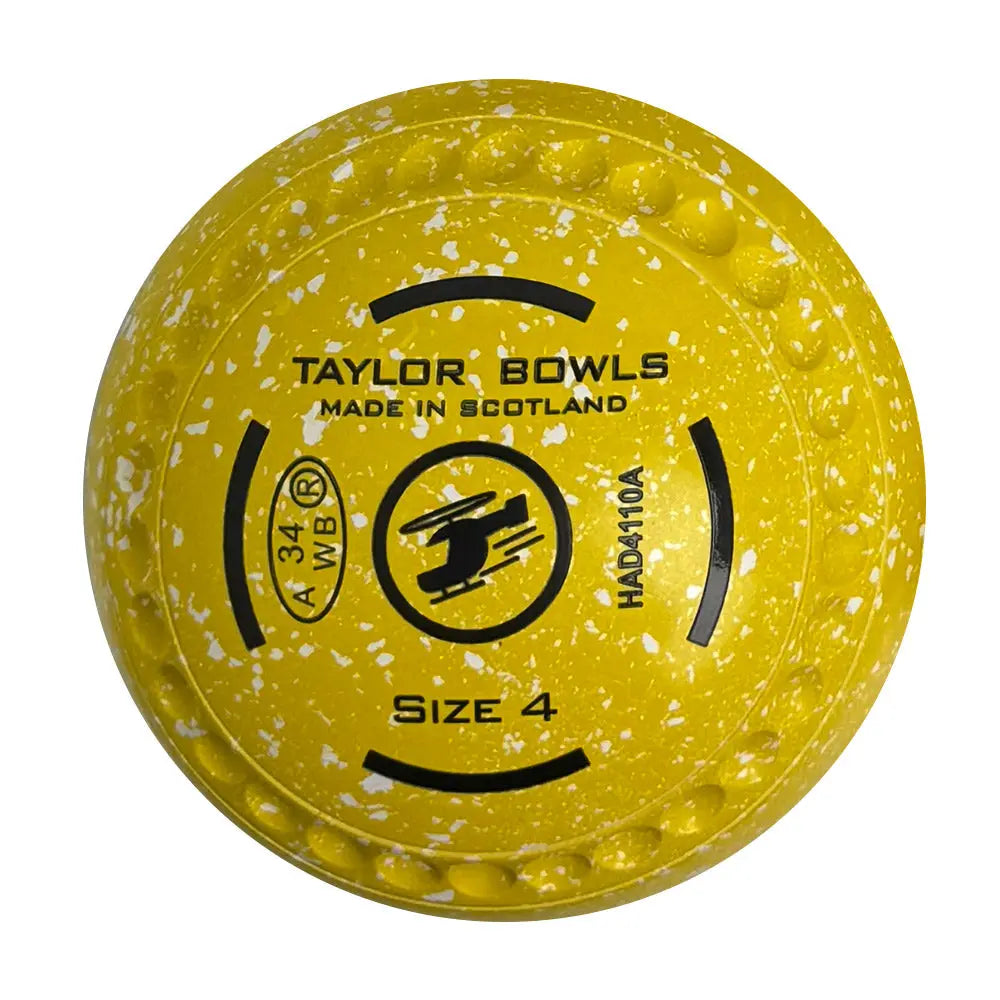 Taylor (Pre-Owned) Redline SR Lawn Bowls Size 4 Heavy Gripped - Yellow Speckle - HAD4110A Taylor