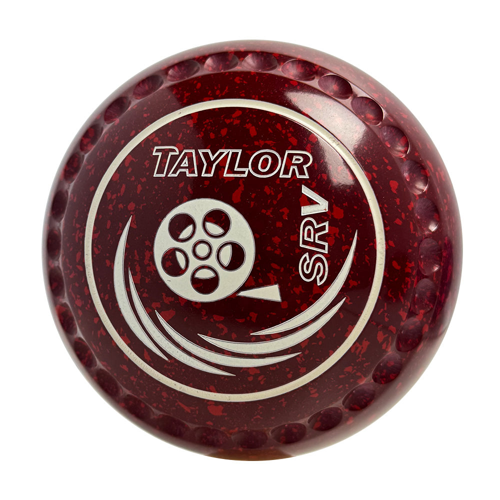 Taylor SRV Lawn Bowls Size 4 Heavy Gripped Maroon/Red - HAD4190A