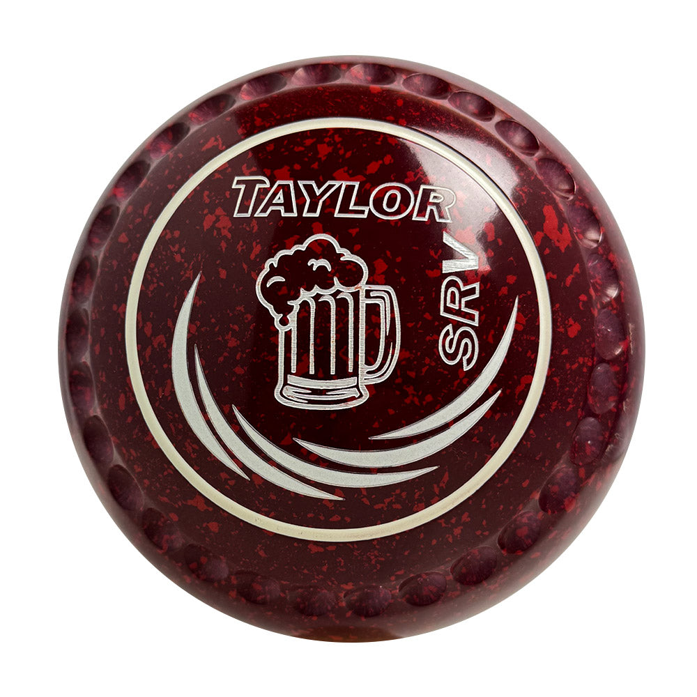 Taylor SRV Lawn Bowls Size 4 Heavy Gripped Maroon/Red - HAD4191A