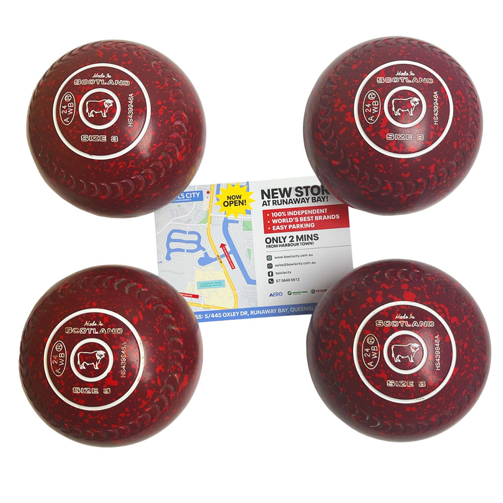 Taylor (Pre-Owned) Redline SR Lawn Bowls Size 3 Heavy Gripped - Maroon Speckle HS439946A