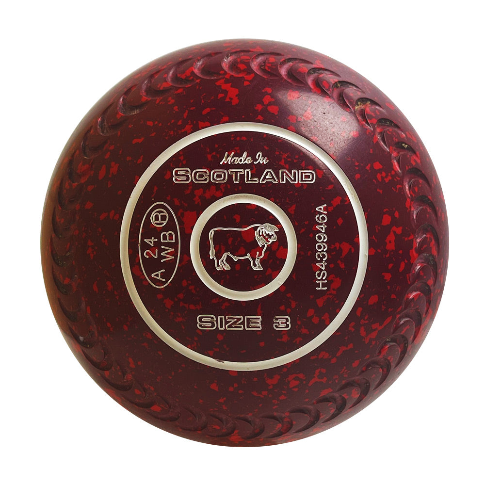 Taylor (Pre-Owned) Redline SR Lawn Bowls Size 3 Heavy Gripped - Maroon Speckle HS439946A