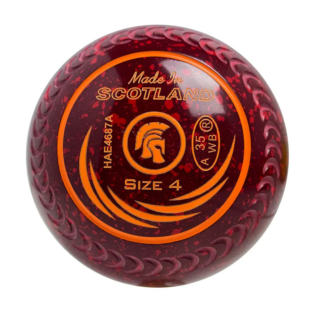 Taylor SRV Lawn Bowls Size 4 Heavy Gripped Maroon/Red - HAE4687A