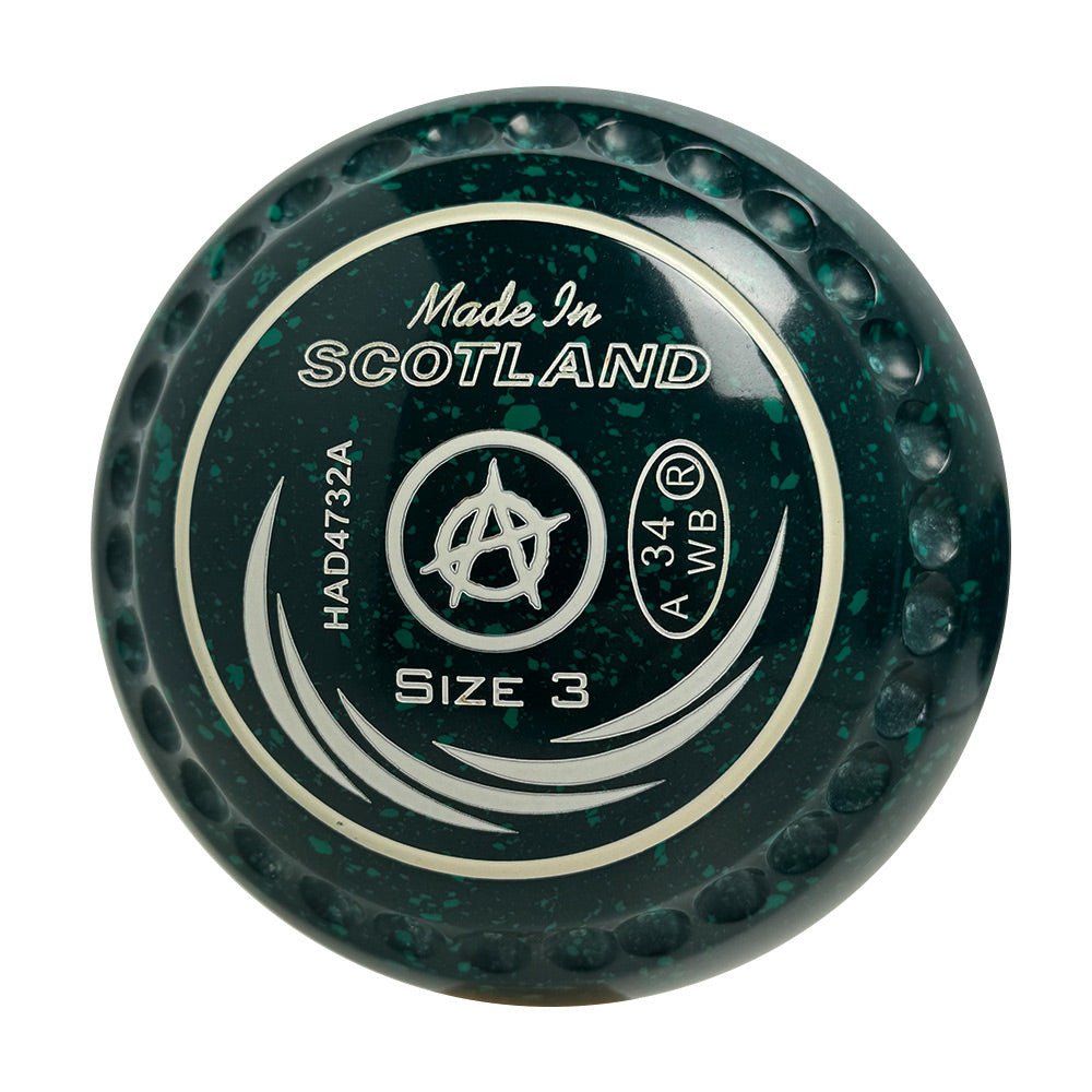 Taylor SRV Lawn Bowls Size 3 Heavy Gripped Dark Green/Green HAD4732A