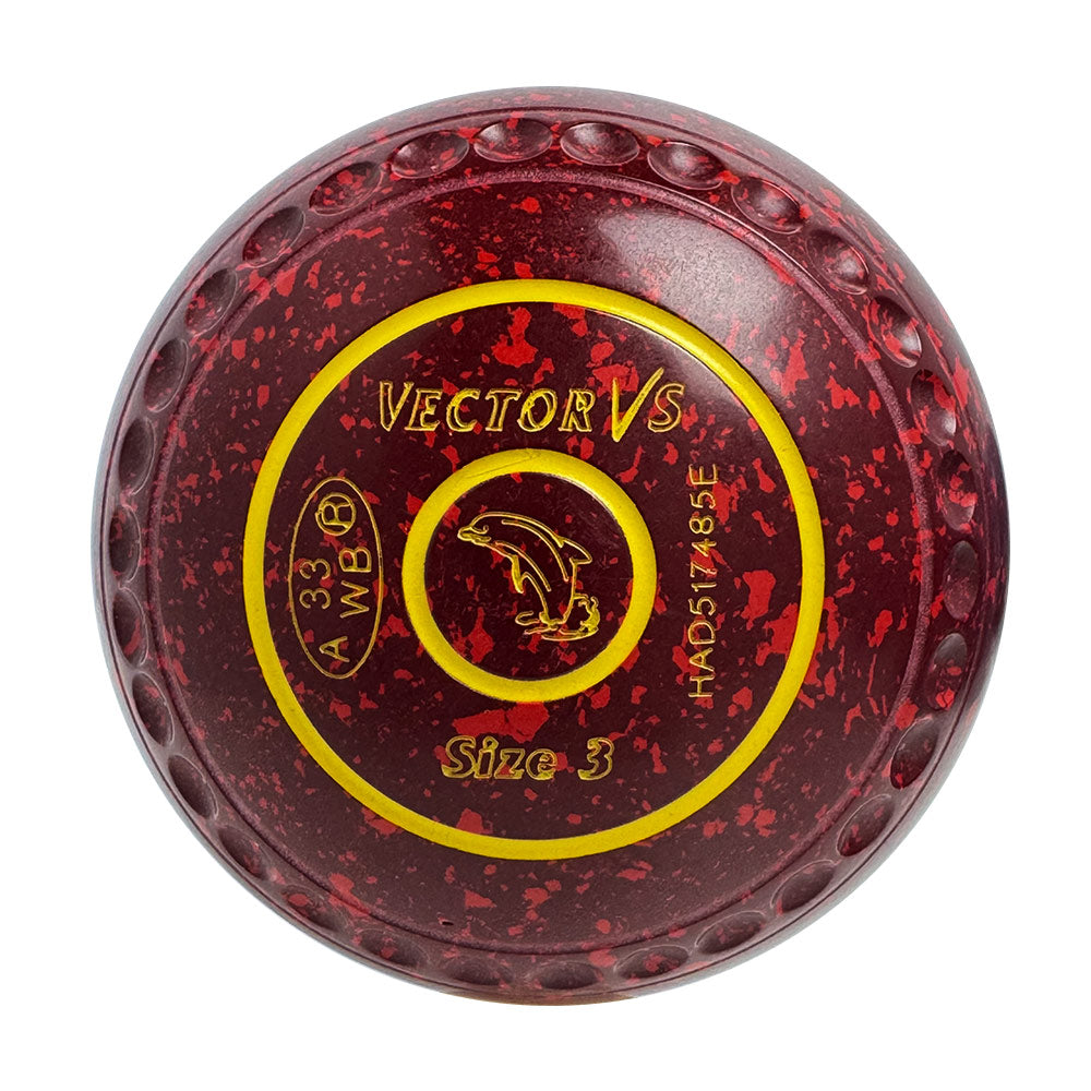 Taylor (Pre-Owned) Vector VS Lawn Bowls Size 3 Heavy Gripped - Red Speckle HAD517485E