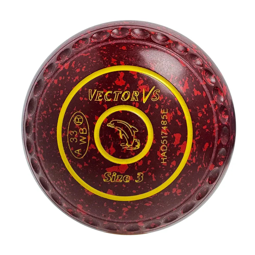 Taylor (Pre-Owned) Vector VS Lawn Bowls Size 3 Heavy Gripped - Red Speckle HAD517485E Taylor