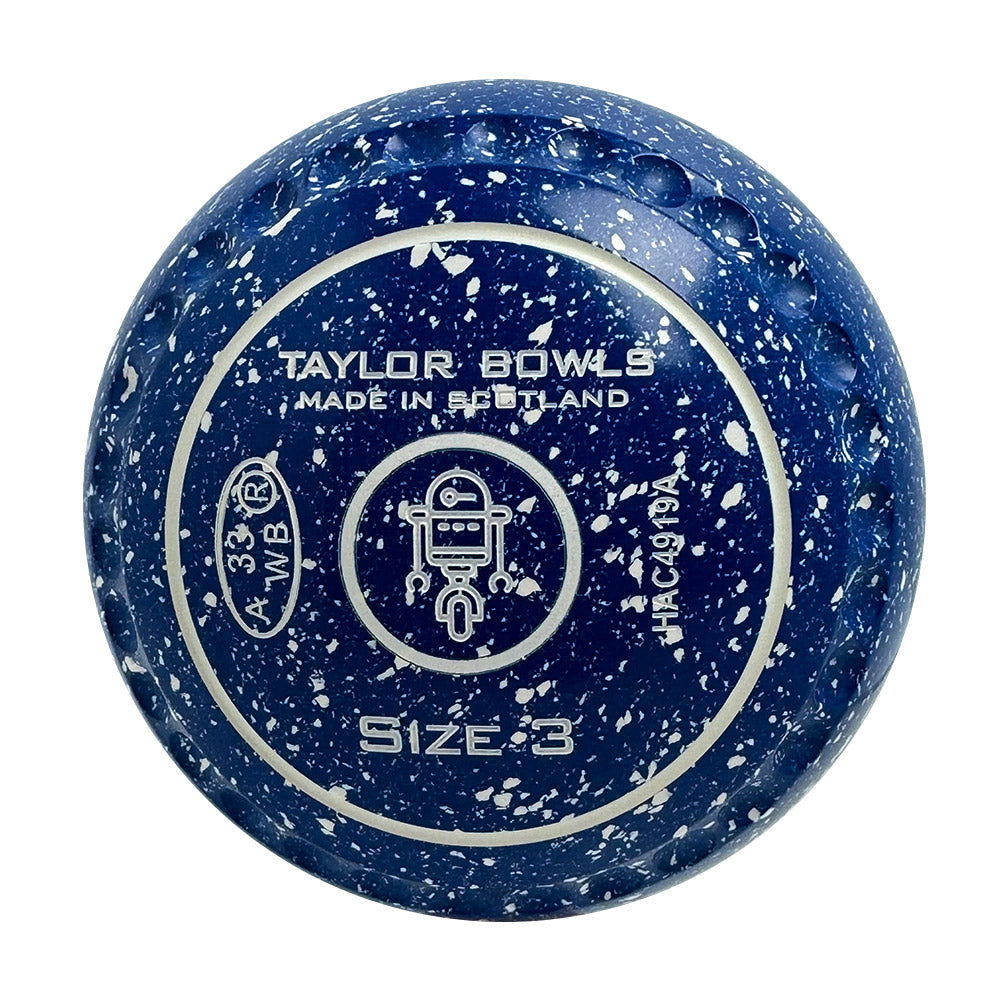 Taylor GTR Lawn Bowls Size 3 Heavy Gripped Blue/White HAC4919A