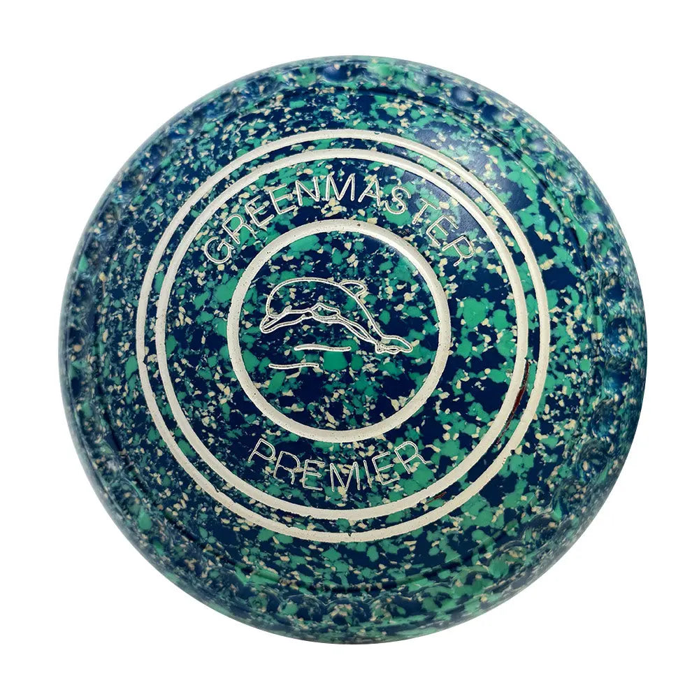 Greenmaster (Pre-Owned) Premier Lawn Bowls Size 1 Heavy Gripped - Lime/Blue - P364943 - Bowls City