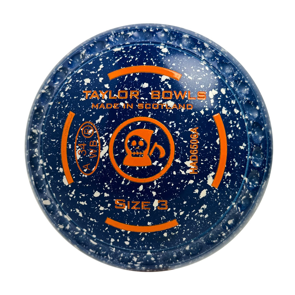 Taylor SR Lawn Bowls Size 3 Heavy Gripped Blue/White - HAD6506A