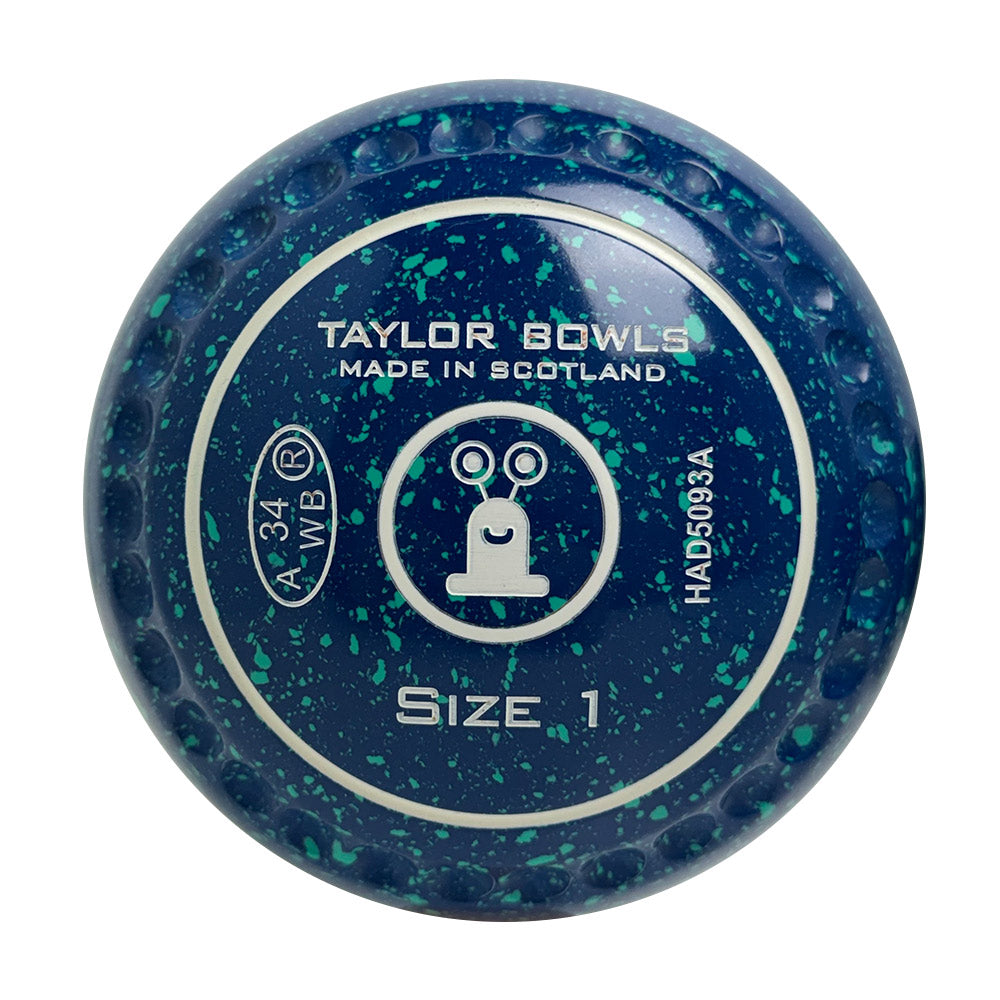 Taylor GTR Lawn Bowls Size 1 Heavy Gripped Blue/Mint - HAD5093A