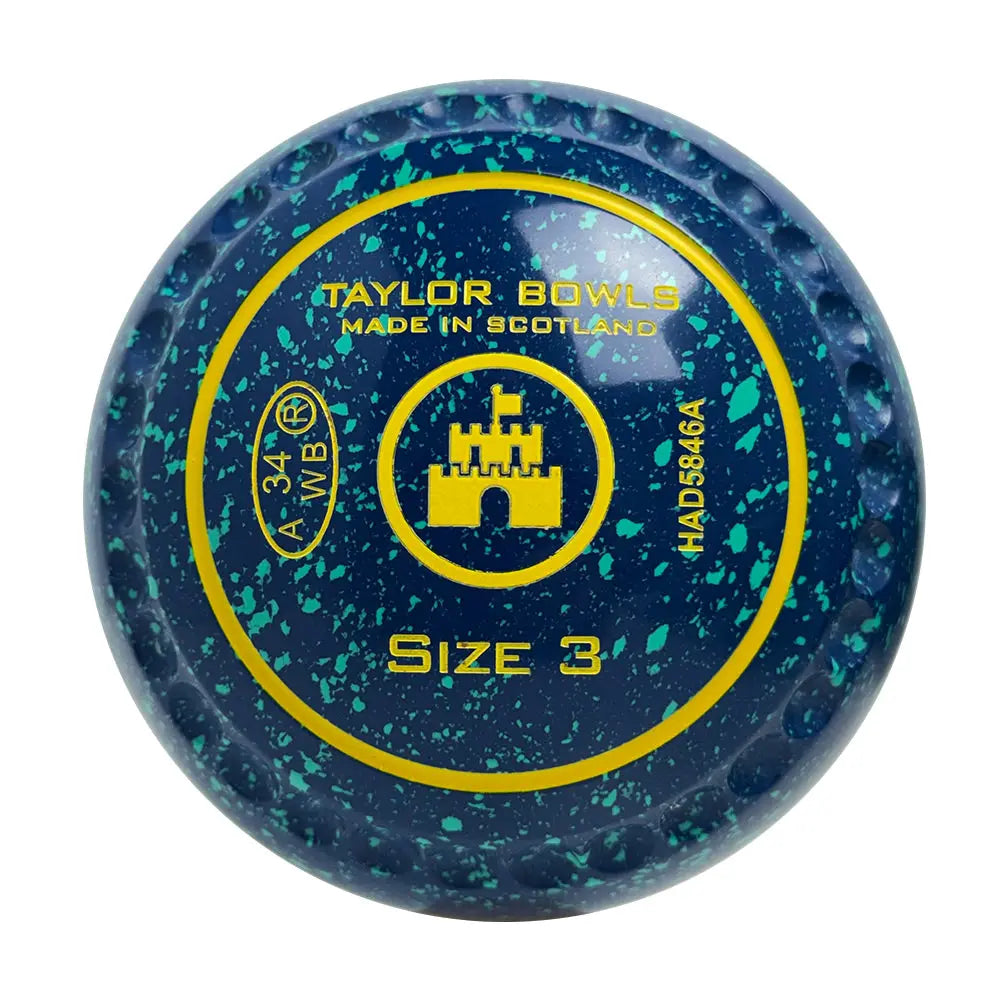Taylor GTR Lawn Bowls Size 3 Heavy Gripped Blue/Mint - HAD5846A Taylor
