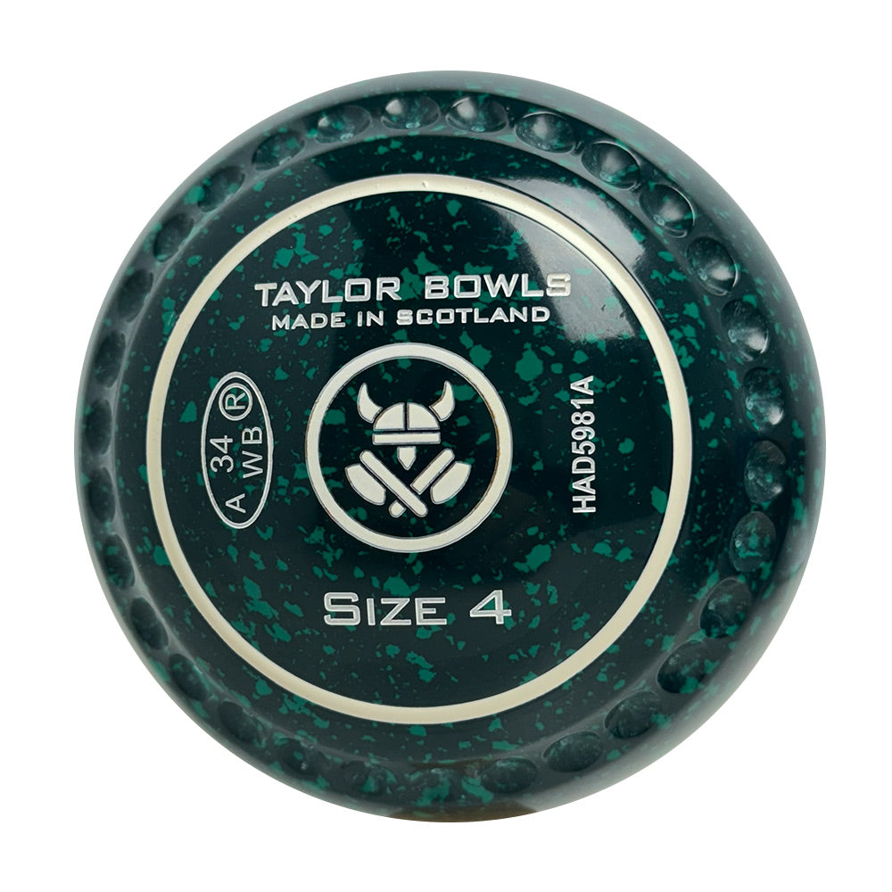 Taylor GTR Lawn Bowls Size 4 Heavy Gripped Dark Green/Green HAD5981A