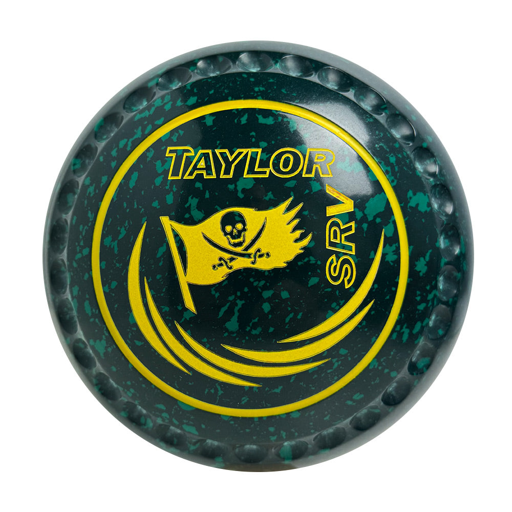 Taylor SRV Lawn Bowls Size 3 Heavy Gripped Dark Green/Green HAD5990A