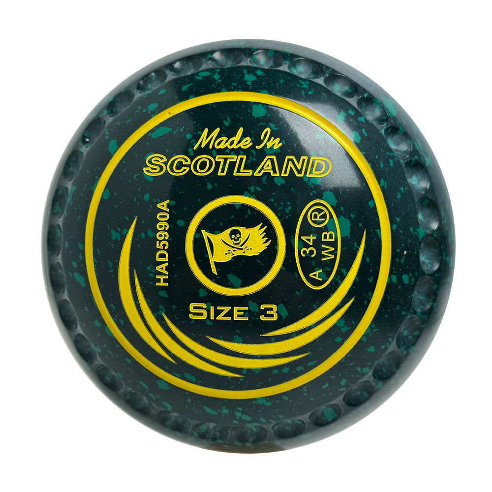 Taylor SRV Lawn Bowls Size 3 Heavy Gripped Dark Green/Green HAD5990A