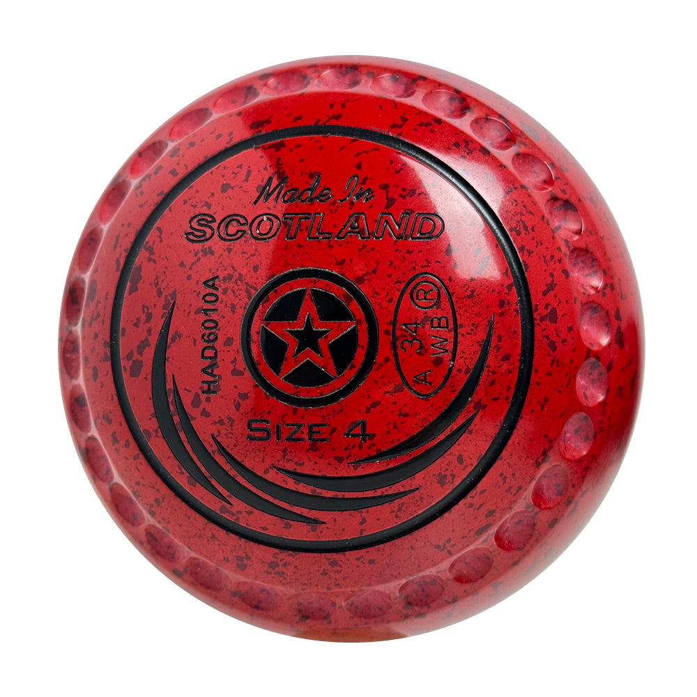 Taylor SRV Lawn Bowls Size 4 Heavy Gripped Red/Maroon - HAD6010A
