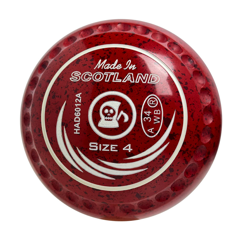 Taylor SRV Lawn Bowls Size 4 Heavy Gripped Red/Maroon - HAD6012A