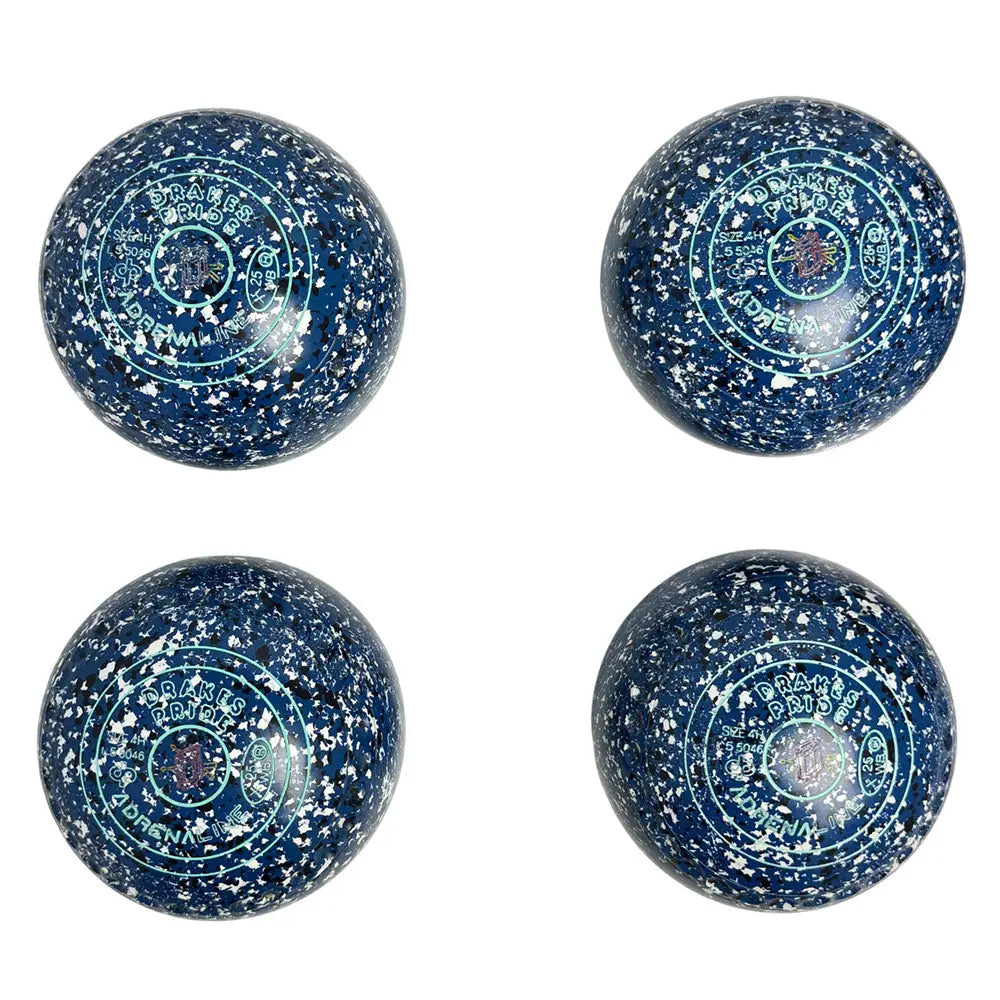 Drakes Pride (Pre-Owned) Adrenaline Lawn Bowls 4 Heavy Gripped Blue/Navy/White L5-5046 Drakes Pride