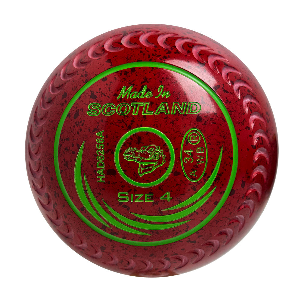 Taylor SRV Lawn Bowls Size 4 Heavy Gripped Red/Maroon HAD6256A