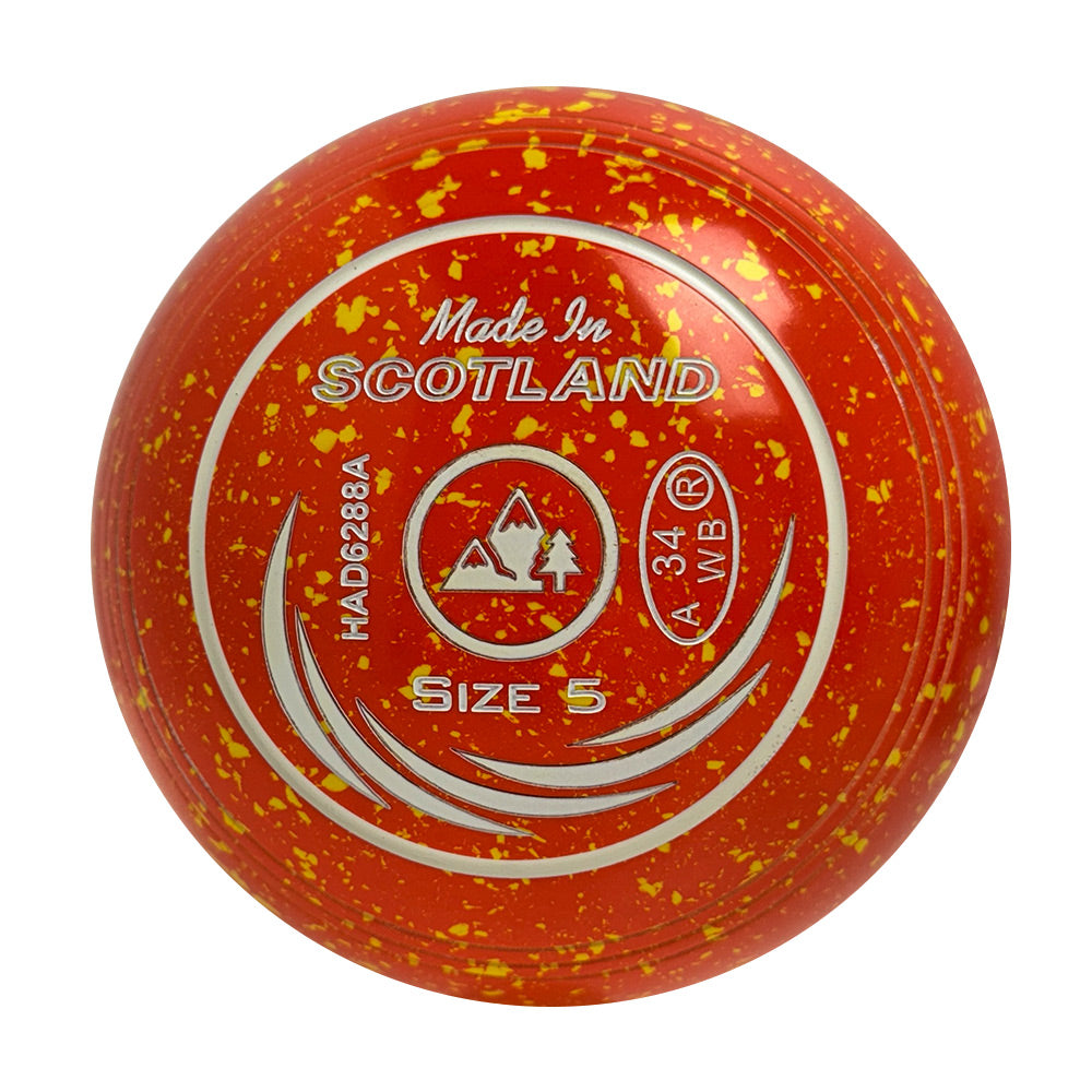 Taylor SRV Lawn Bowls Size 5 Heavy Non-Gripped Orange/Yellow - HAD6288A
