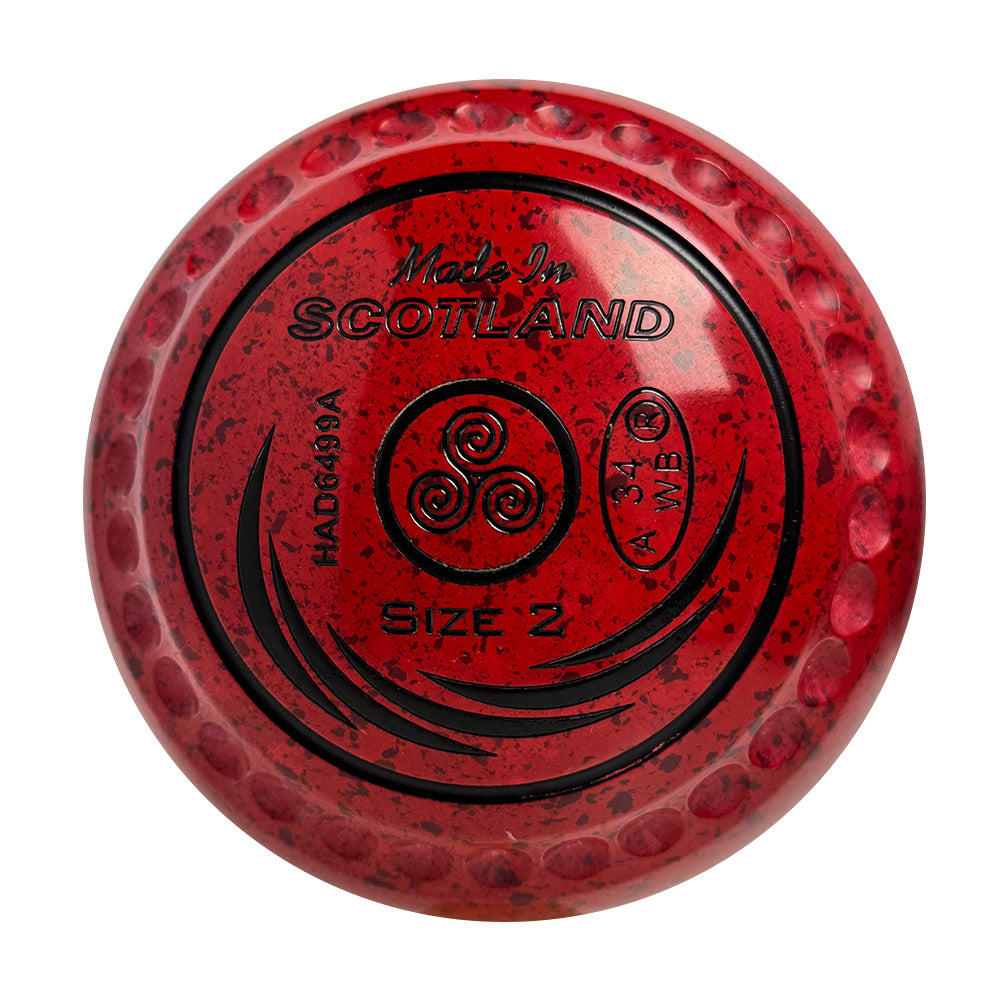 Taylor SRV Lawn Bowls Size 2 Heavy Gripped Red/Maroon HAD6499A