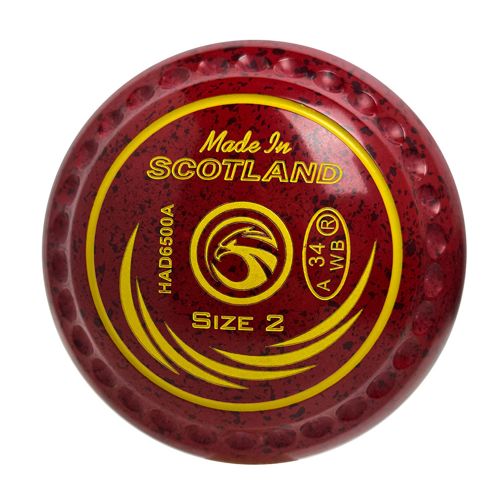 Taylor SRV Lawn Bowls Size 2 Heavy Gripped Red/Maroon HAD6500A
