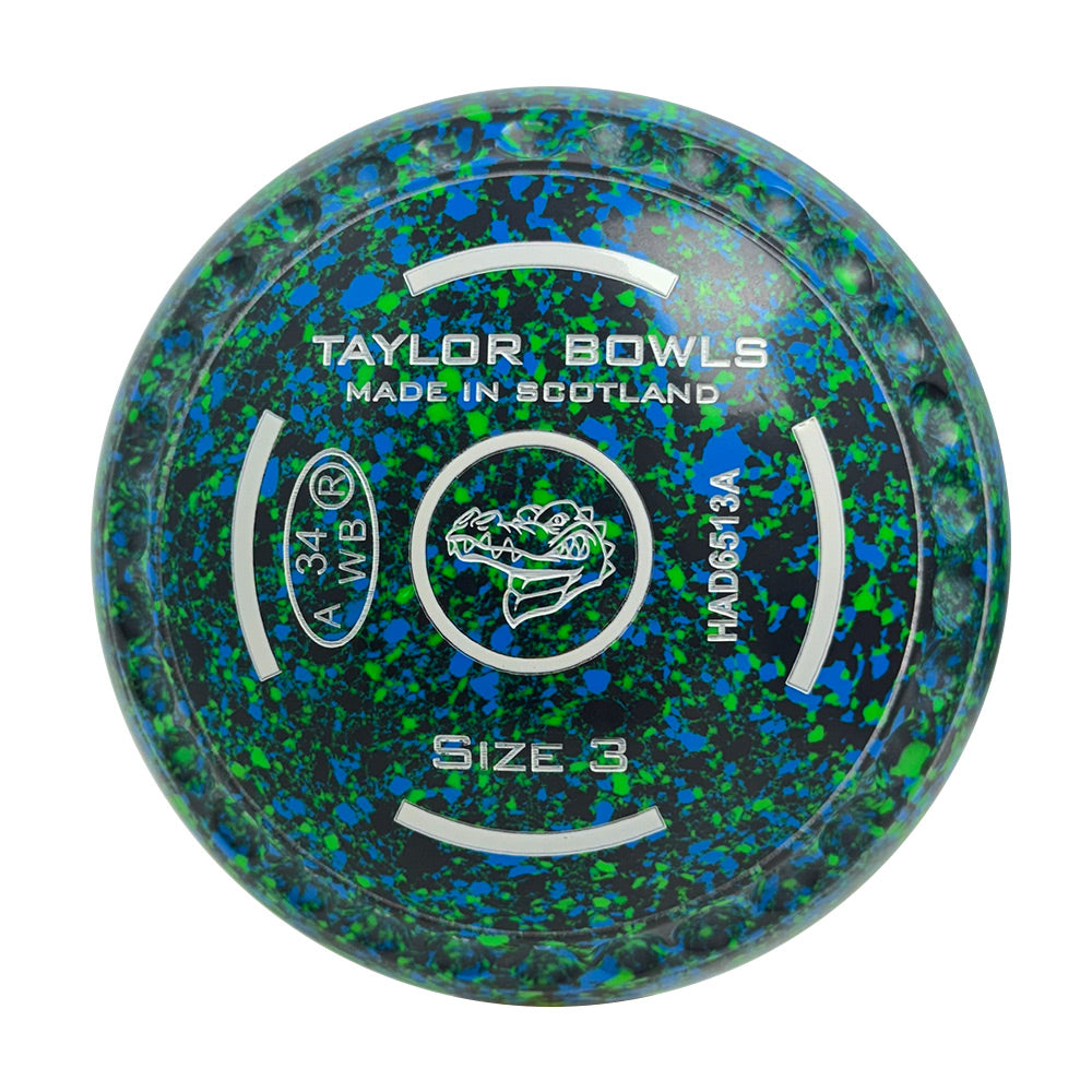 Taylor SR Lawn Bowls Size 3 Heavy Grey/Blue/Lime- HAD6513A