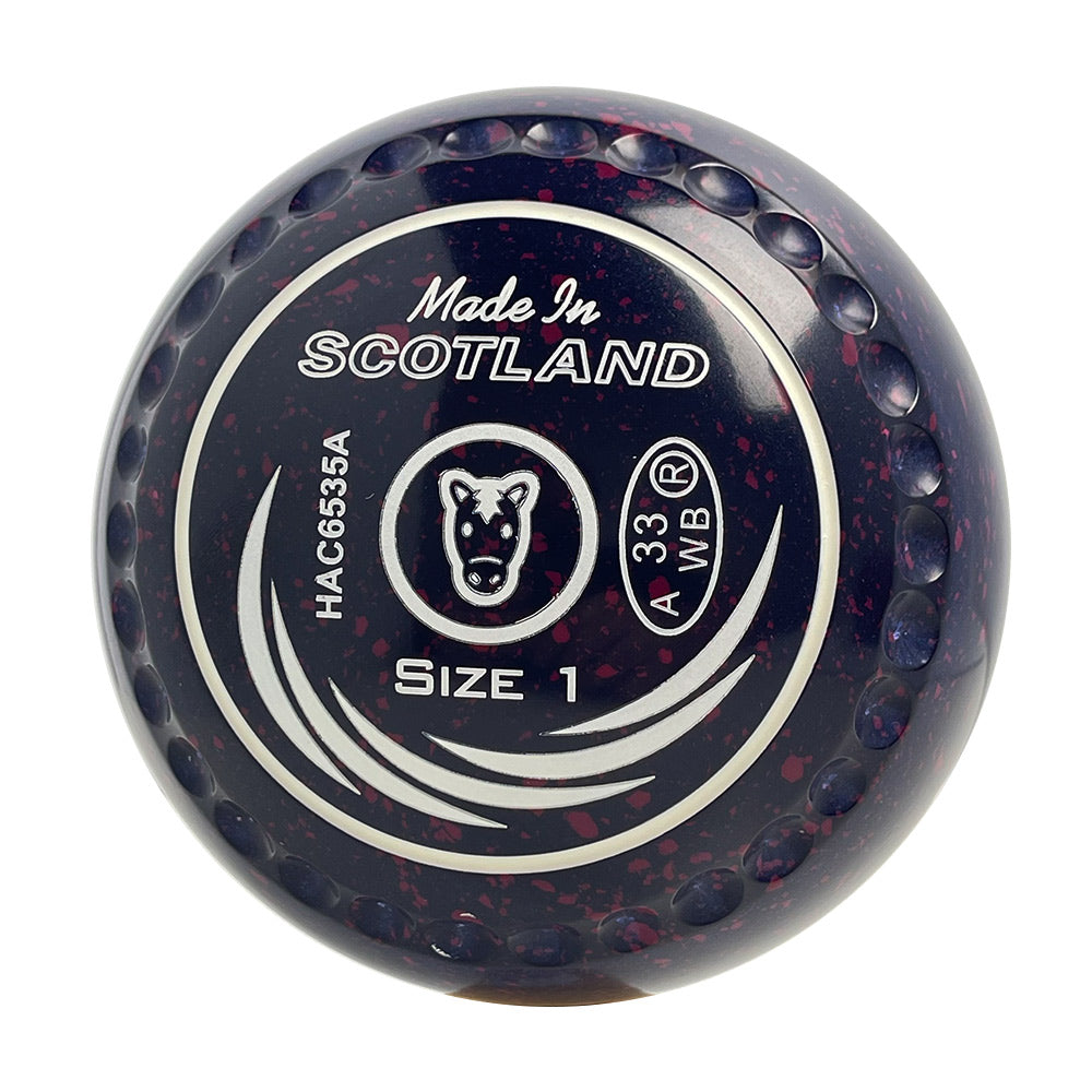 Taylor SRV Lawn Bowls Size 1 Heavy Gripped Dark Blue/Magenta -HAC6535A