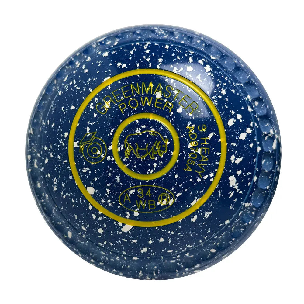 Greenmaster Power Lawn Bowls Size 3 Heavy Gripped Light Blue/White - AD9705A Taylor