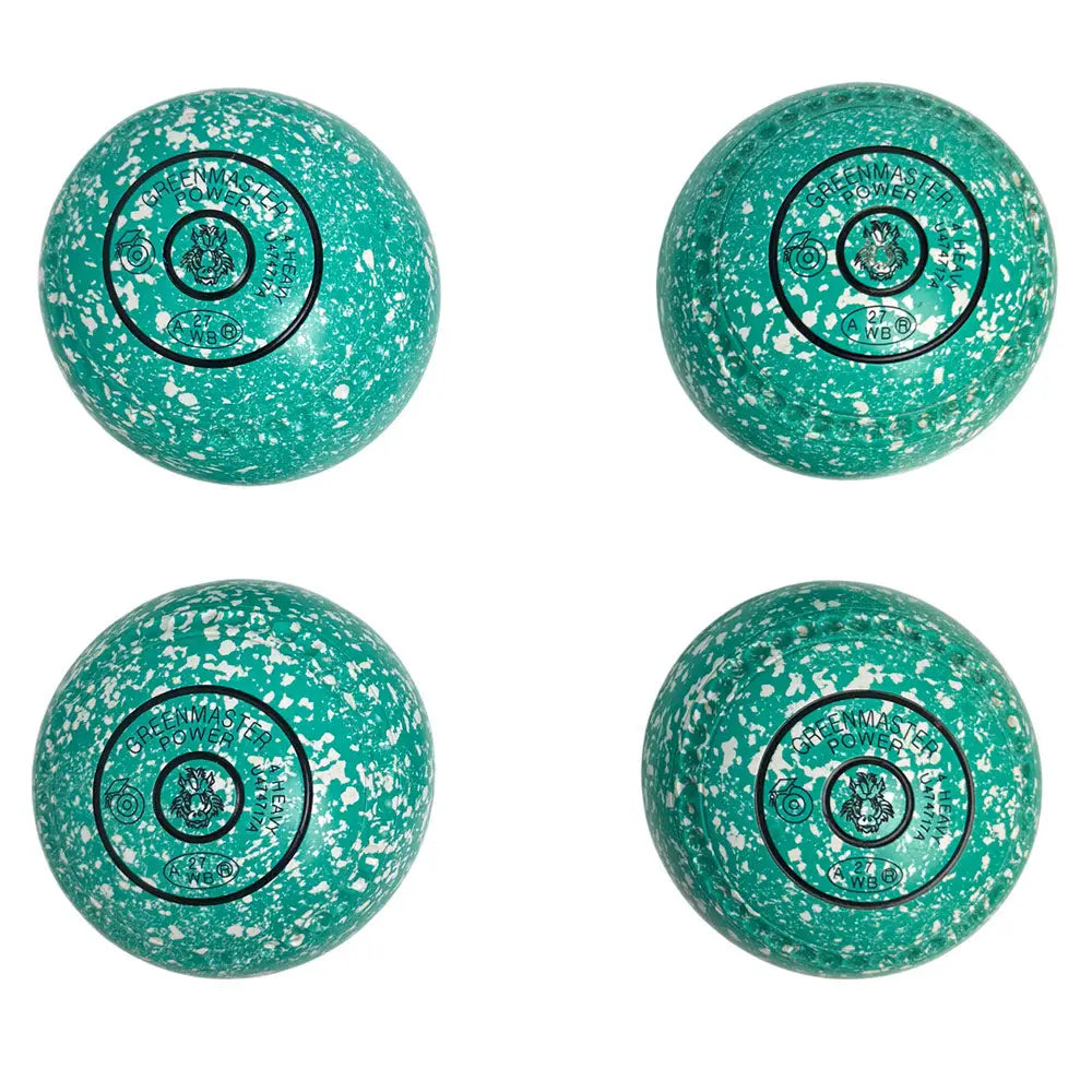 Greenmaster (Pre-Owned) Power Lawn Bowls Size 4 Heavy Gripped - Mint/White - U474717A Greenmaster