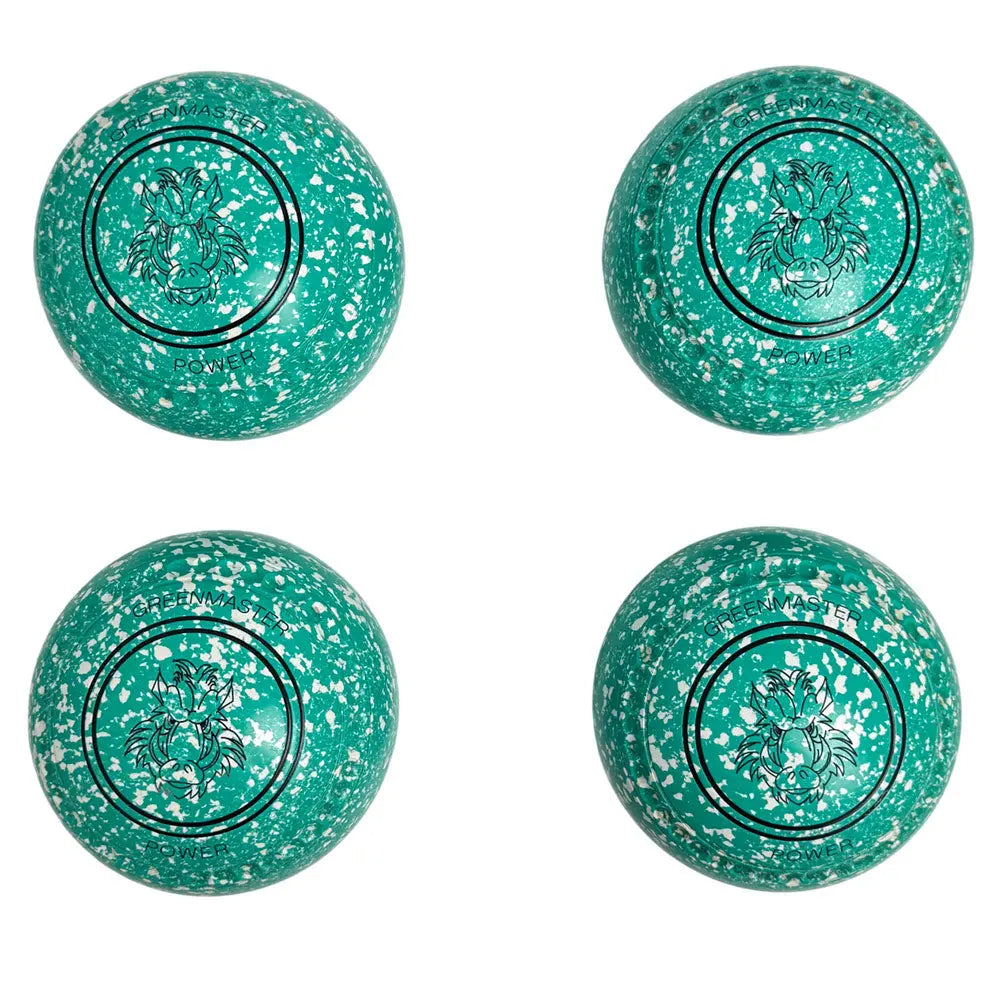Greenmaster (Pre-Owned) Power Lawn Bowls Size 4 Heavy Gripped - Mint/White - U474717A Greenmaster