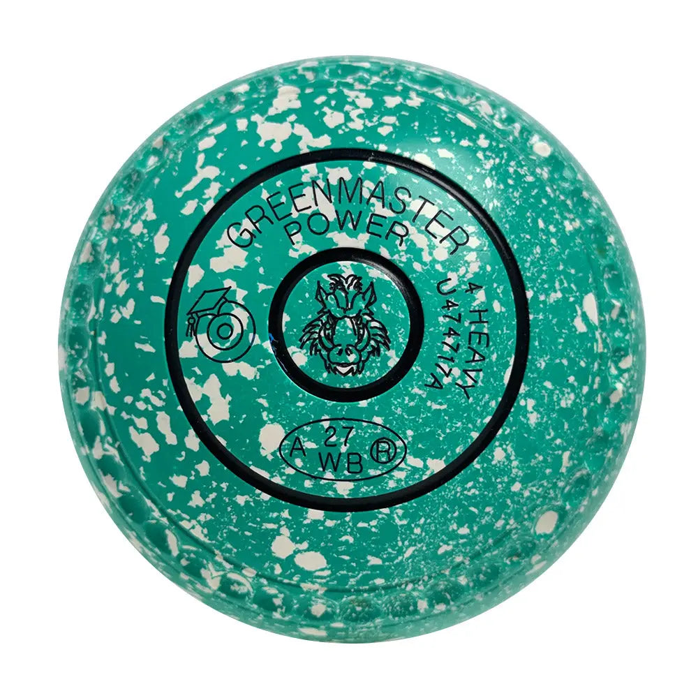 Greenmaster (Pre-Owned) Power Lawn Bowls Size 4 Heavy Gripped - Mint/White - U474717A Greenmaster