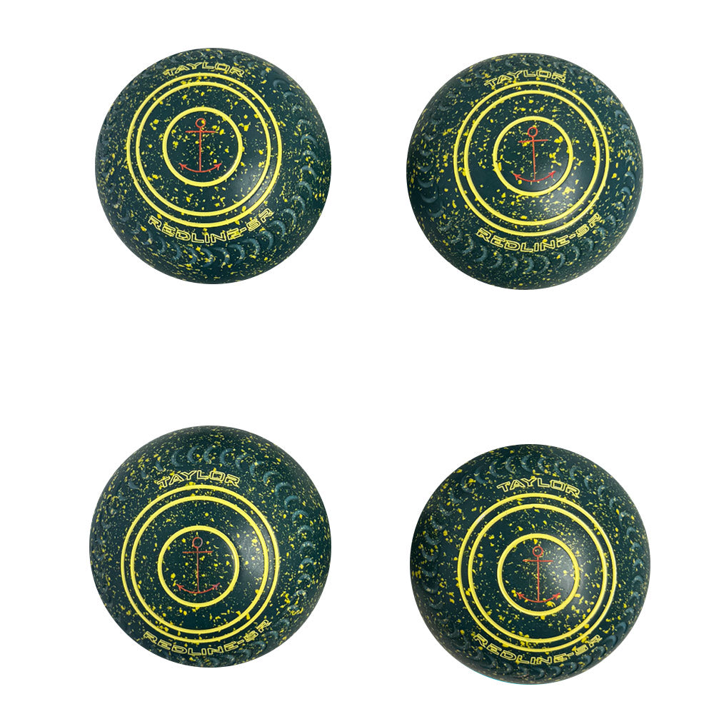 Taylor (Pre-Owned) Redline SR Lawn Bowls Size 3 Heavy Gripped - Green/Yellow Speckle HM317262