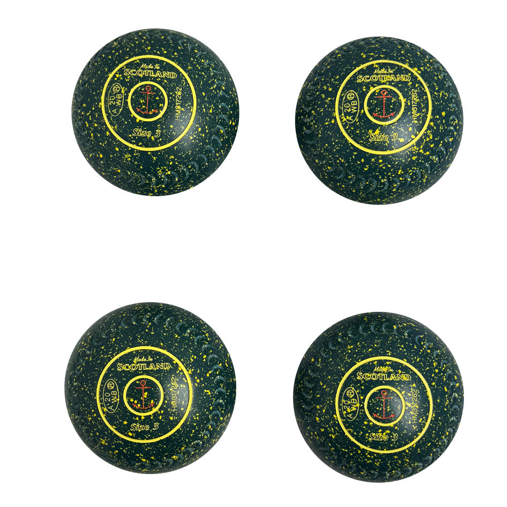 Taylor (Pre-Owned) Redline SR Lawn Bowls Size 3 Heavy Gripped - Green/Yellow Speckle HM317262