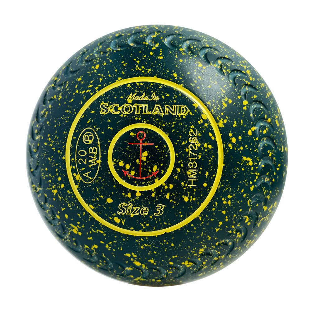 Taylor (Pre-Owned) Redline SR Lawn Bowls Size 3 Heavy Gripped - Green/Yellow Speckle HM317262