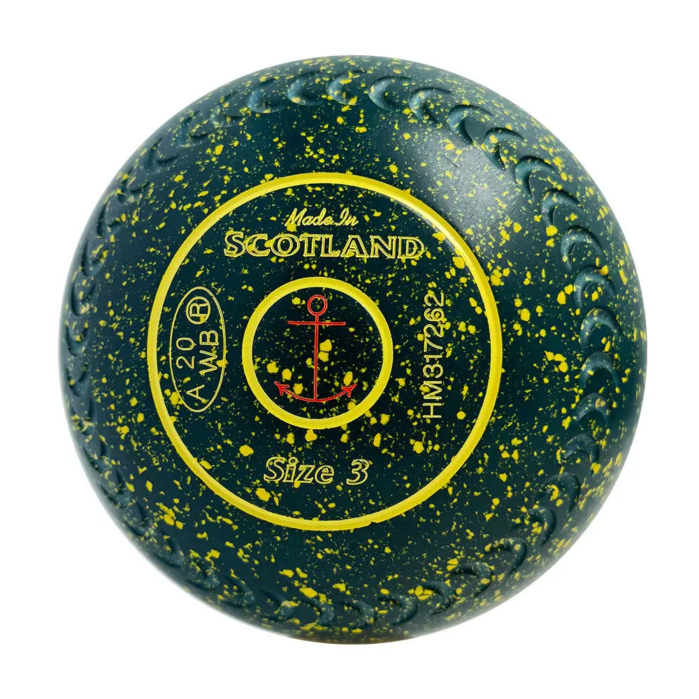 Taylor (Pre-Owned) Redline SR Lawn Bowls Size 3 Heavy Gripped - Green/Yellow Speckle HM317262 - Bowls City