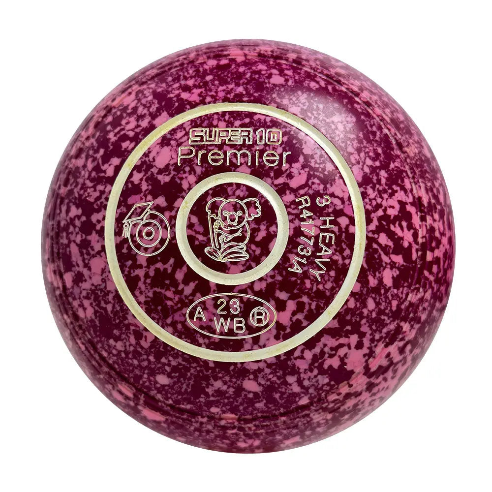 Greenmaster (Pre-Owned) Super 10 Premier Lawn Bowls Size 3 Heavy Non-Gripped - Magenta/Pink -R417731A - Bowls City
