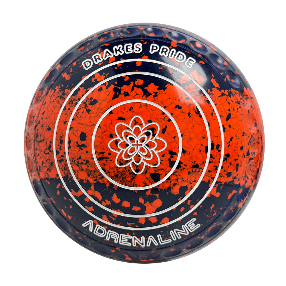 Drakes Pride Adrenaline Lawn Bowls Size 3 Heavy Gripped Dark Blue/Orange Tri-Band - 7501-42292