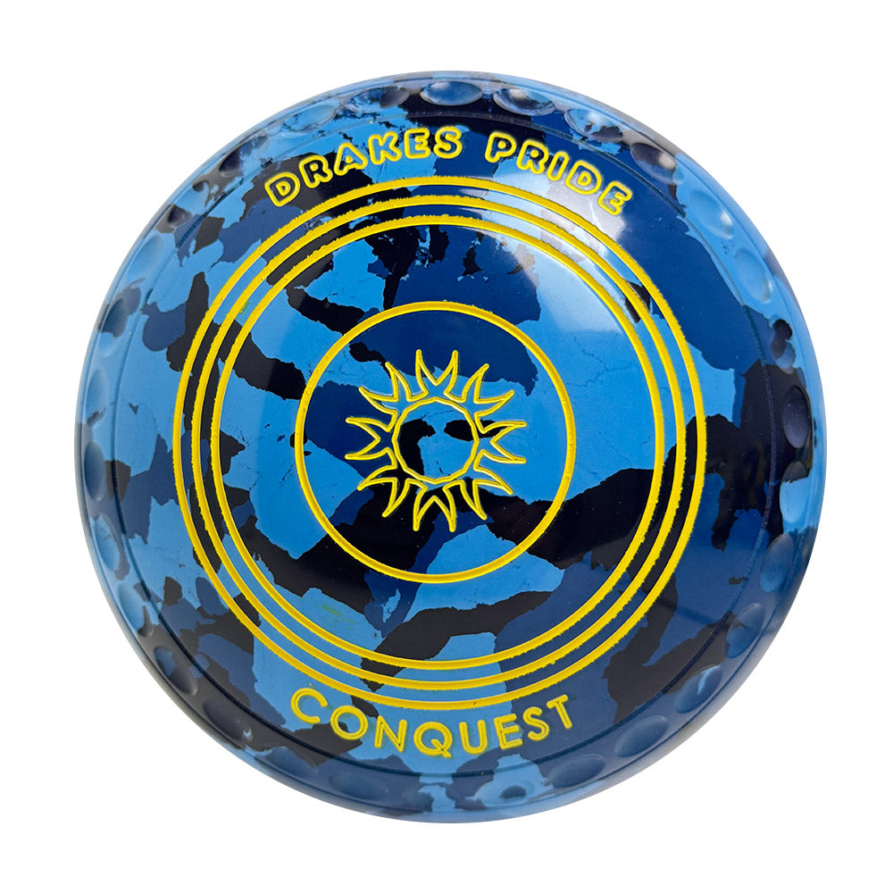 Drakes Pride Conquest Lawn Bowls Size 4 Heavy Gripped - Camo Marine - 7602-44846