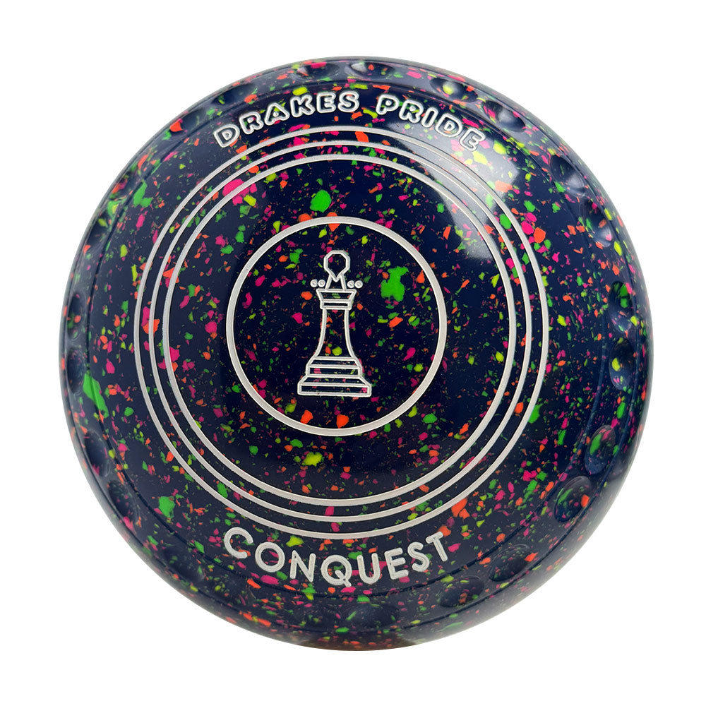Drakes Pride Conquest Lawn Bowls Size 4 Heavy Gripped - Mid Blue Fluoro X5-7750